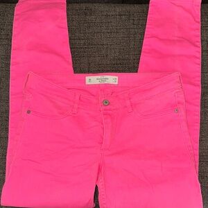 Abercrombie & Fitch Neon Pink Skinny Jeans